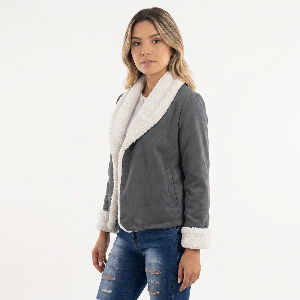 Chaqueta de ante de otoño para mujer