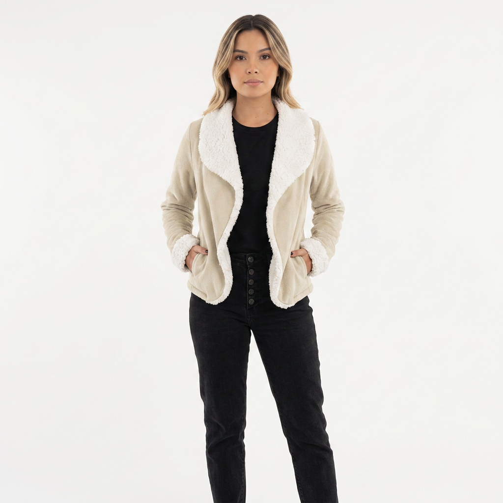 Chaqueta de ante de otoño para mujer
