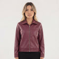 Chaqueta motera con solapa