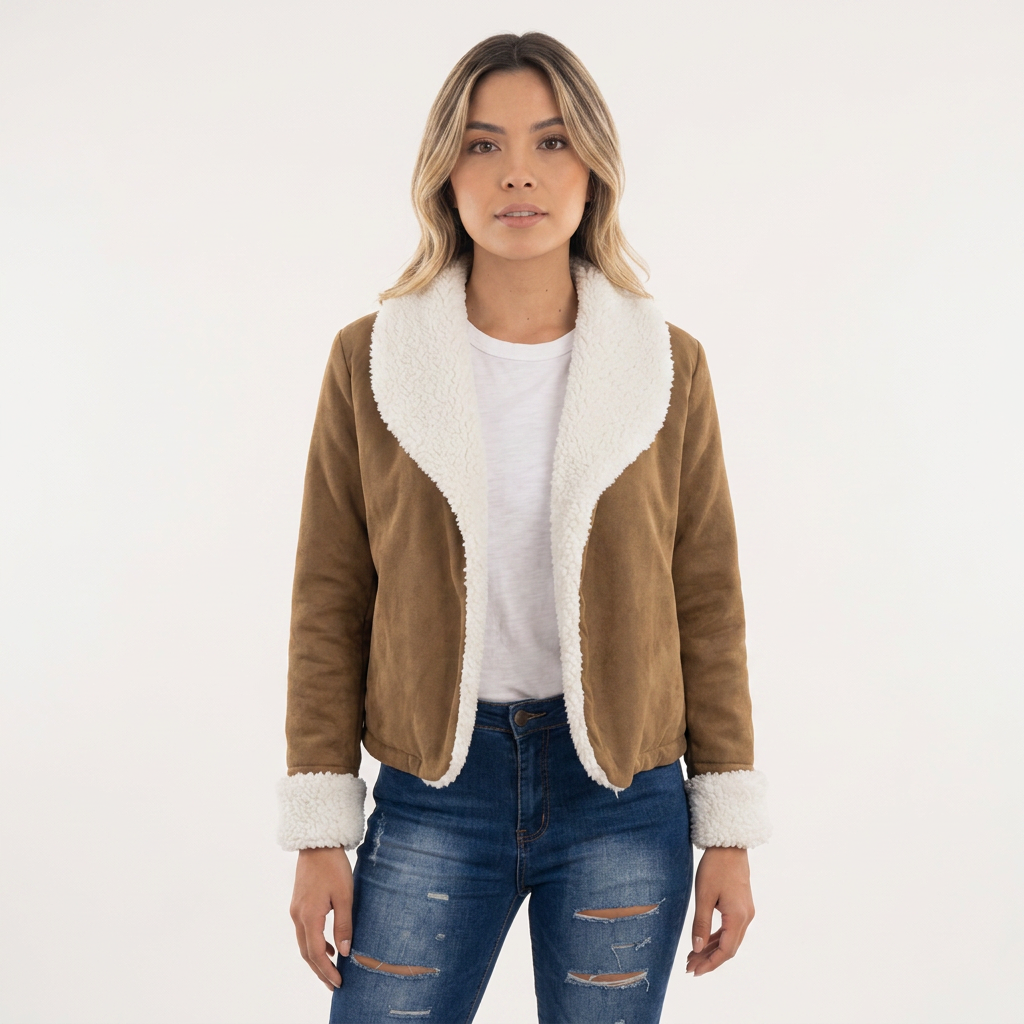 Chaqueta de ante de otoño para mujer