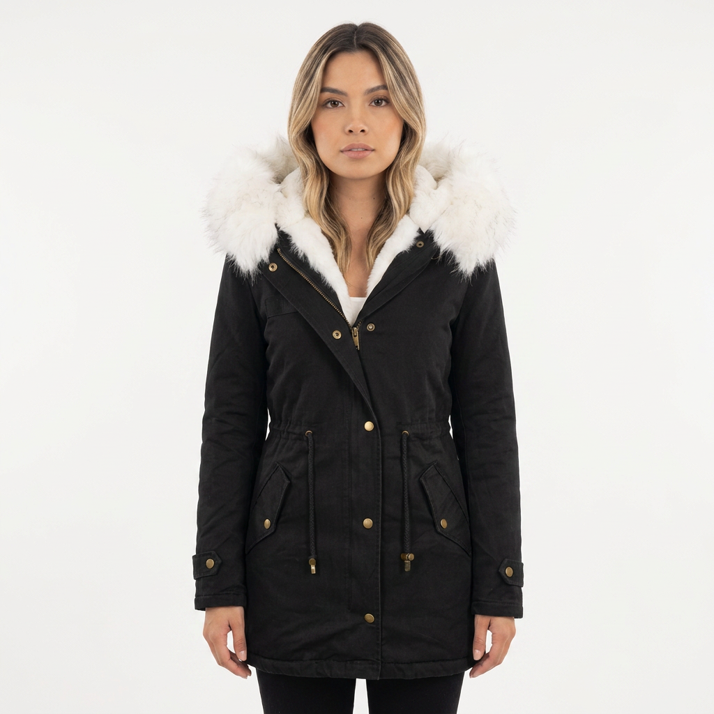 Chaqueta de invierno con capucha y botones