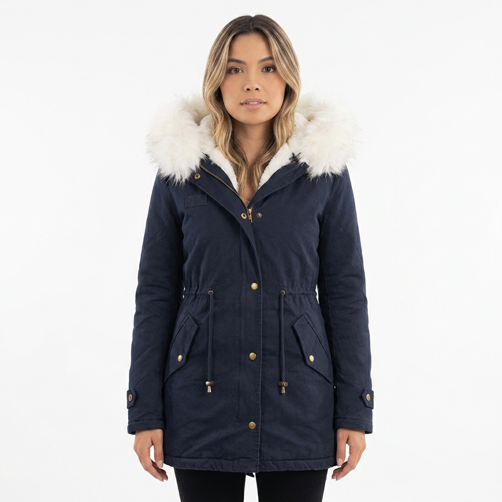 Chaqueta de invierno con capucha y botones