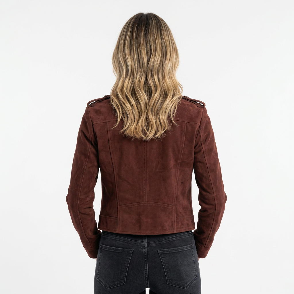 Chaqueta corta de ante retro