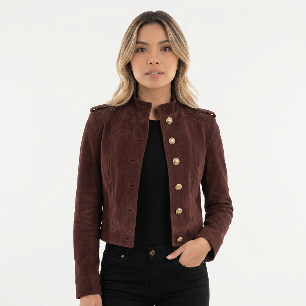 Chaqueta corta de ante retro
