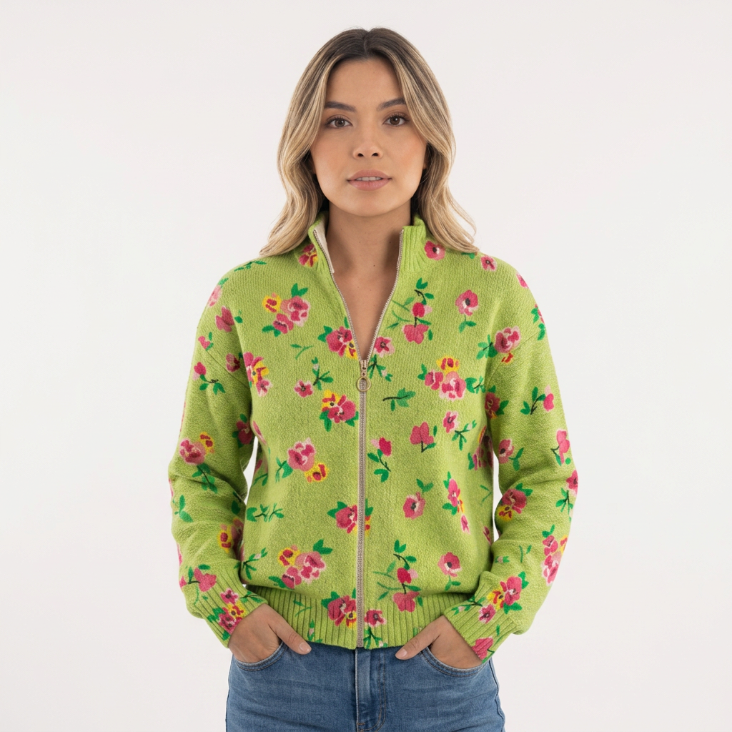 Chaqueta de forro polar con cuello alto