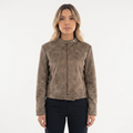 Chaqueta motera de ante para mujer