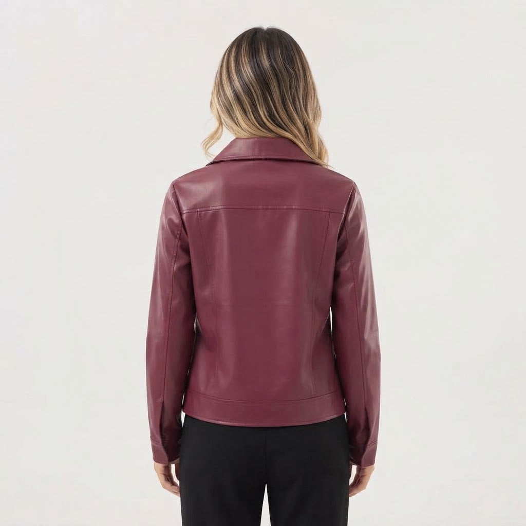 Chaqueta motera con solapa