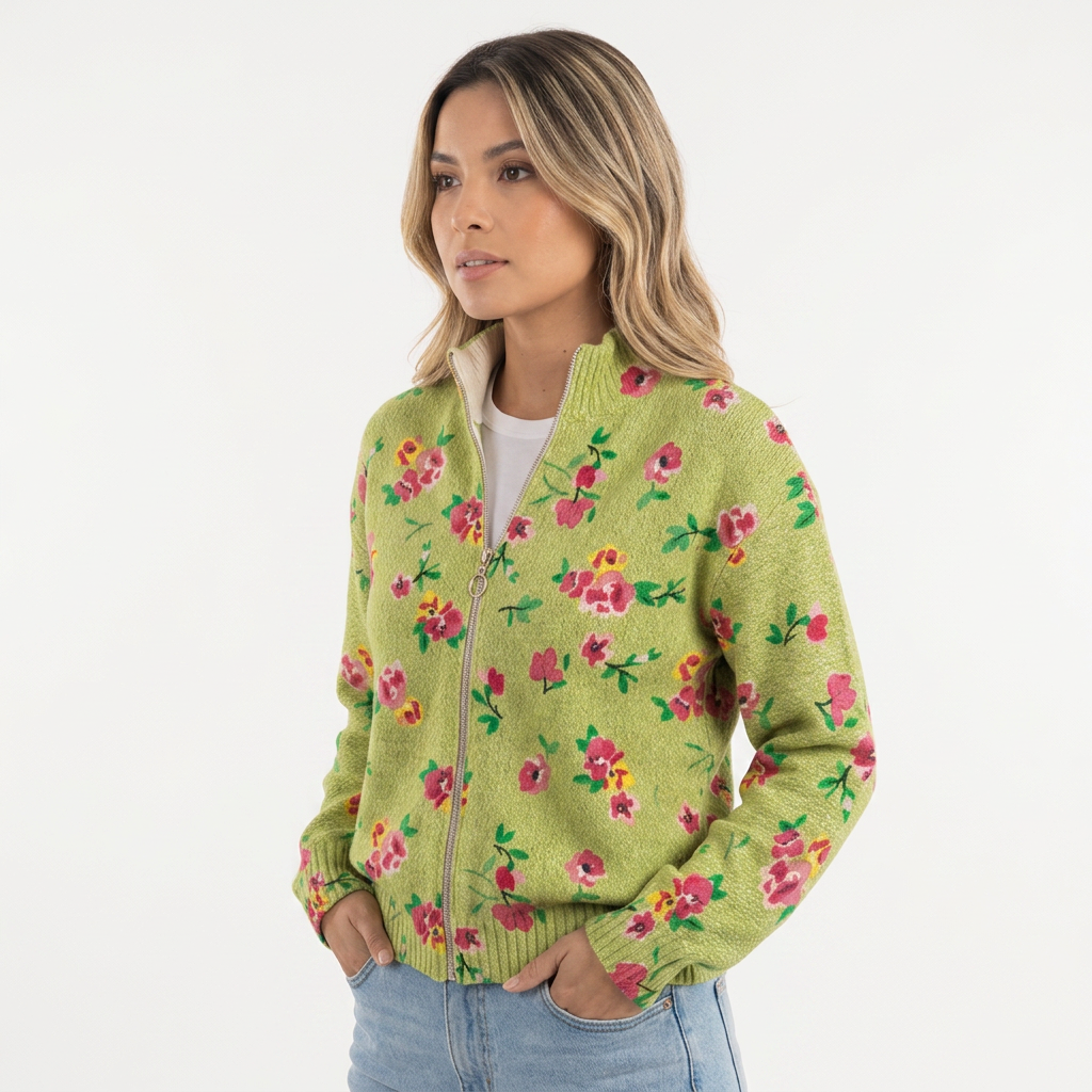 Chaqueta de forro polar con cuello alto