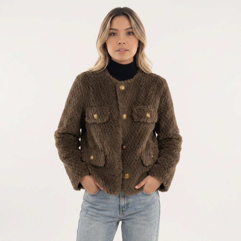 Chaqueta de borrego sintético