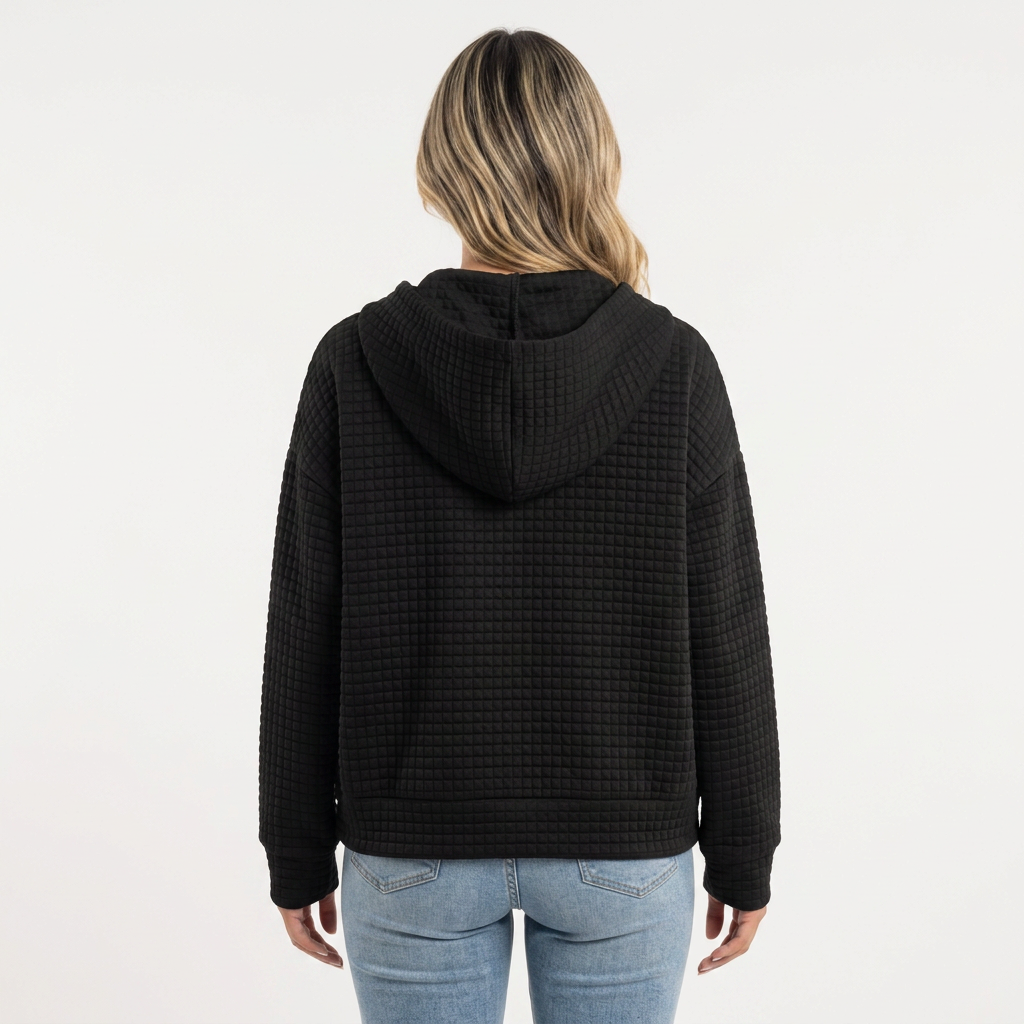 Chaqueta con capucha de tejido estructurado