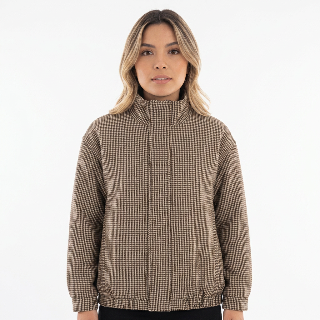 Chaqueta piloto de cuadros para mujer