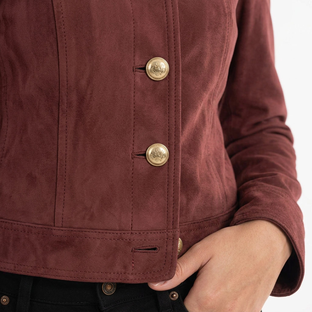 Chaqueta corta de ante retro