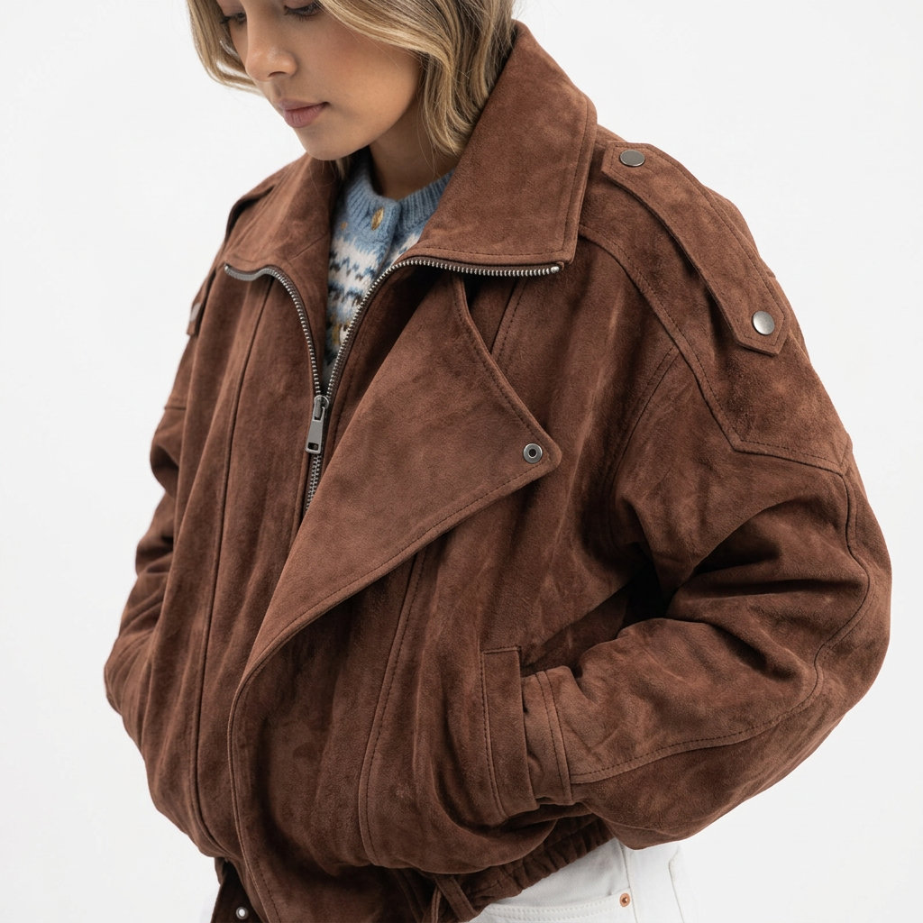 Chaqueta oversize marrón con cinturón