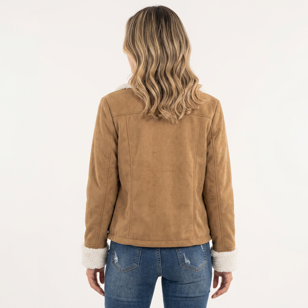 Chaqueta de ante de otoño para mujer