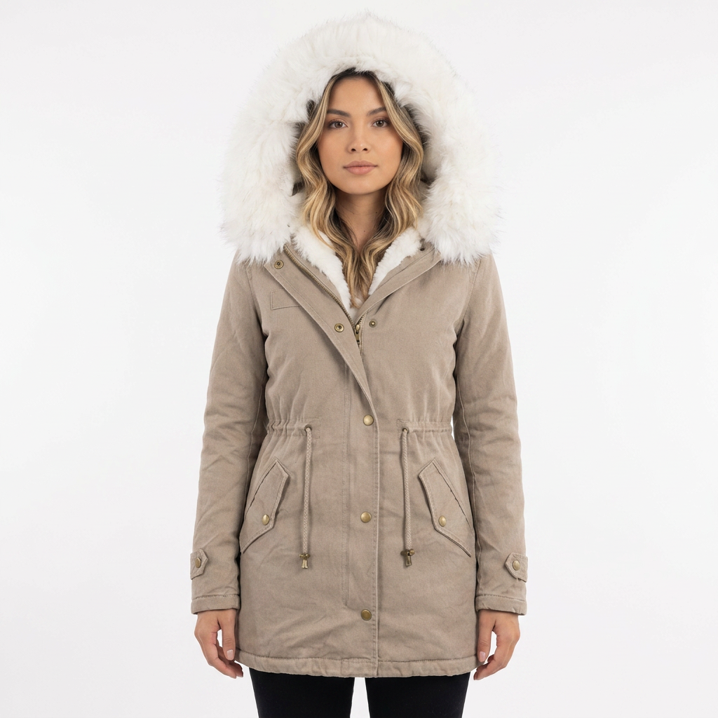 Chaqueta de invierno con capucha y botones