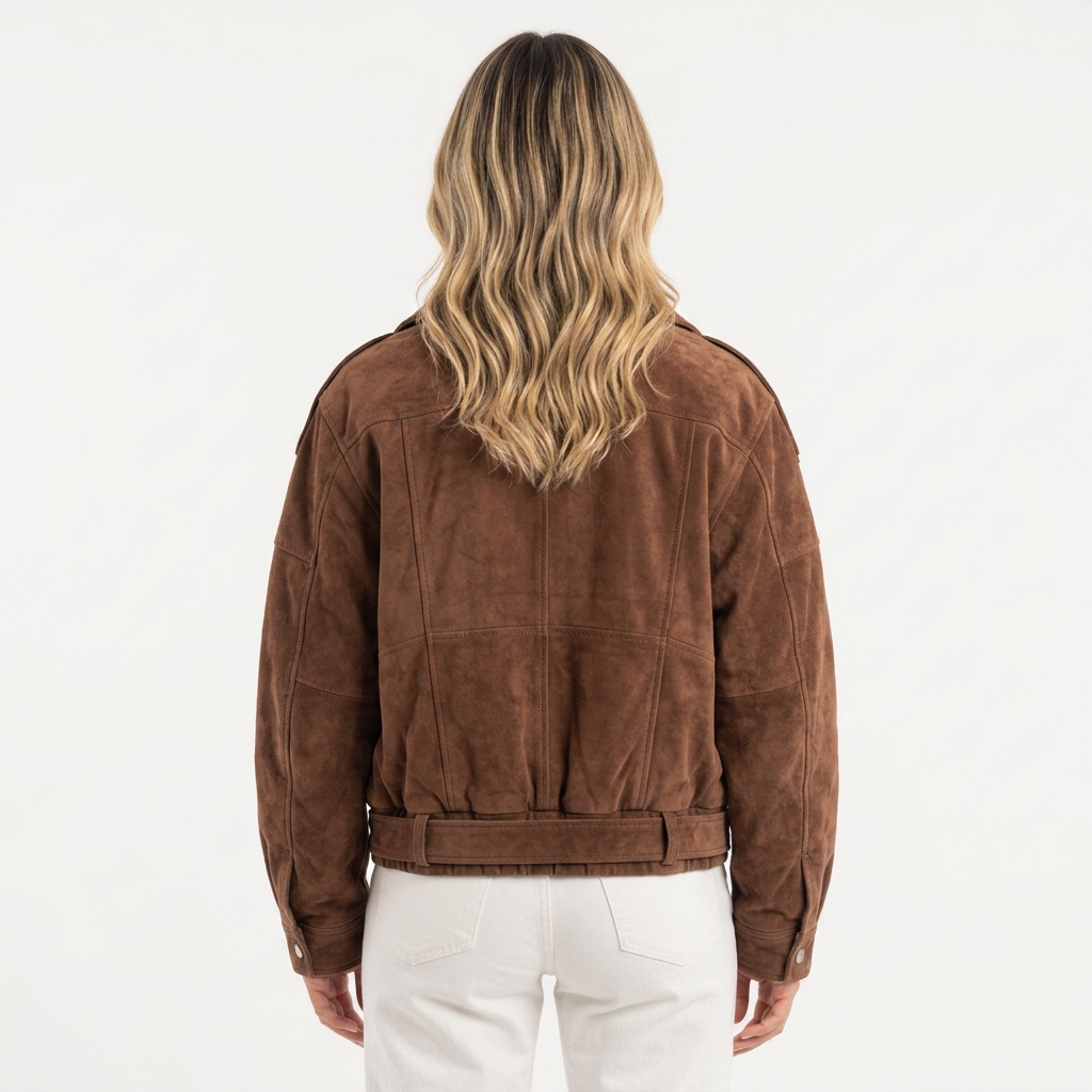 Chaqueta oversize marrón con cinturón