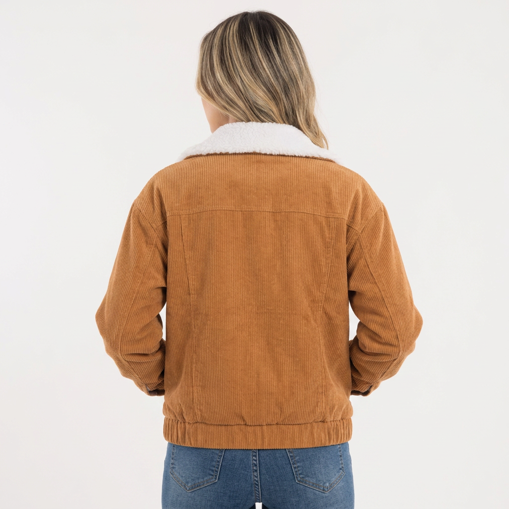 Chaqueta de pana con cuello vuelto