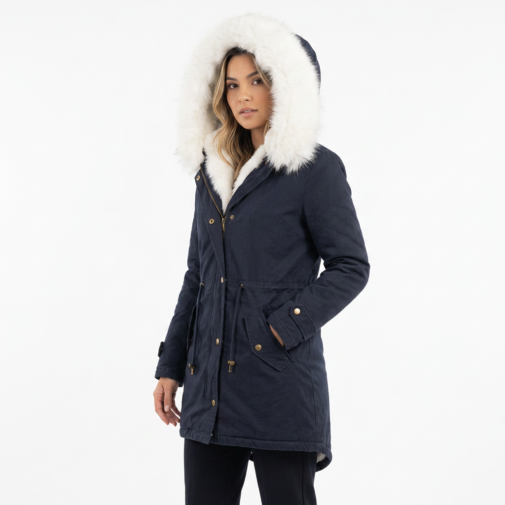Chaqueta de invierno con capucha y botones