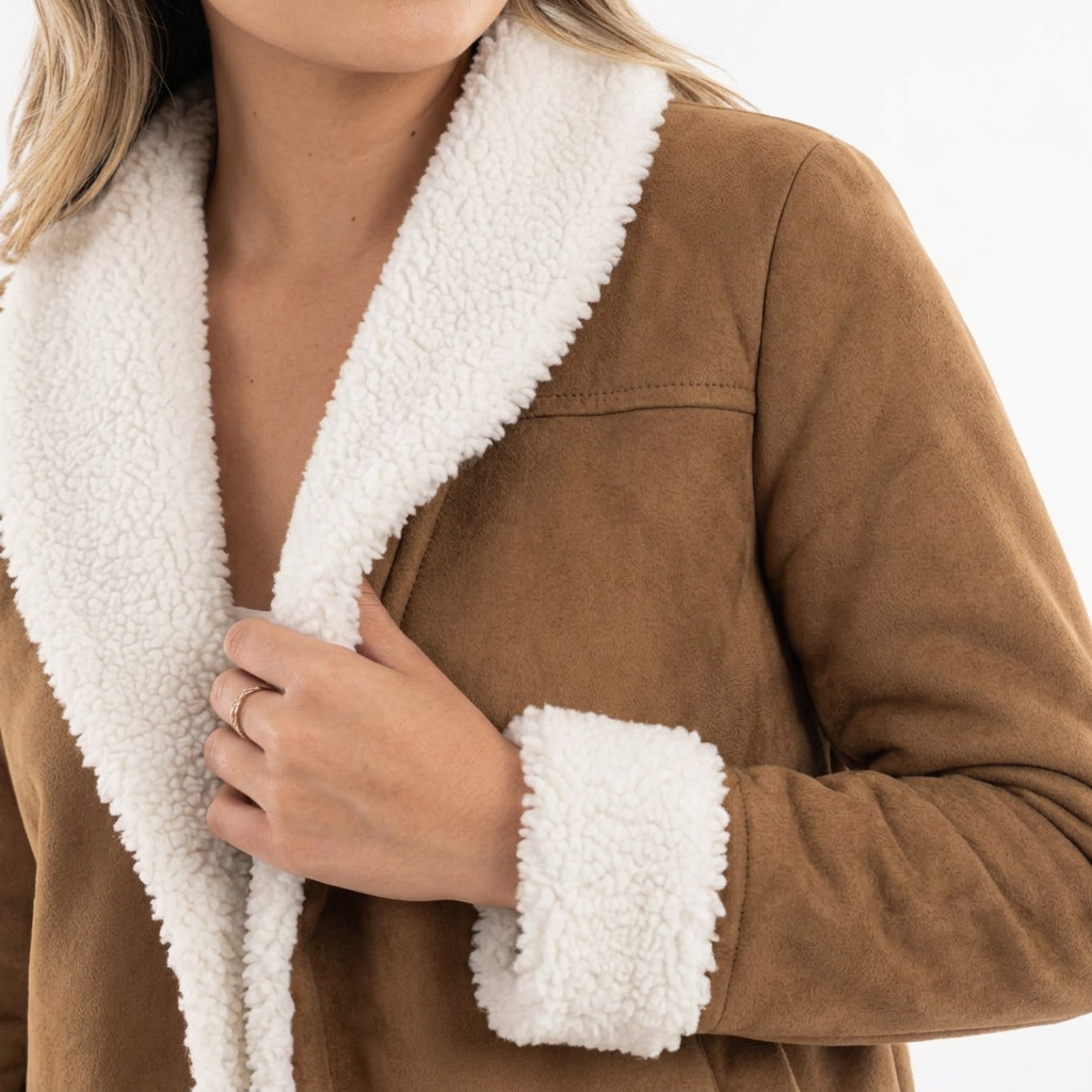 Chaqueta de ante de otoño para mujer
