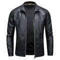 Chaleco de cuero con cuello stand