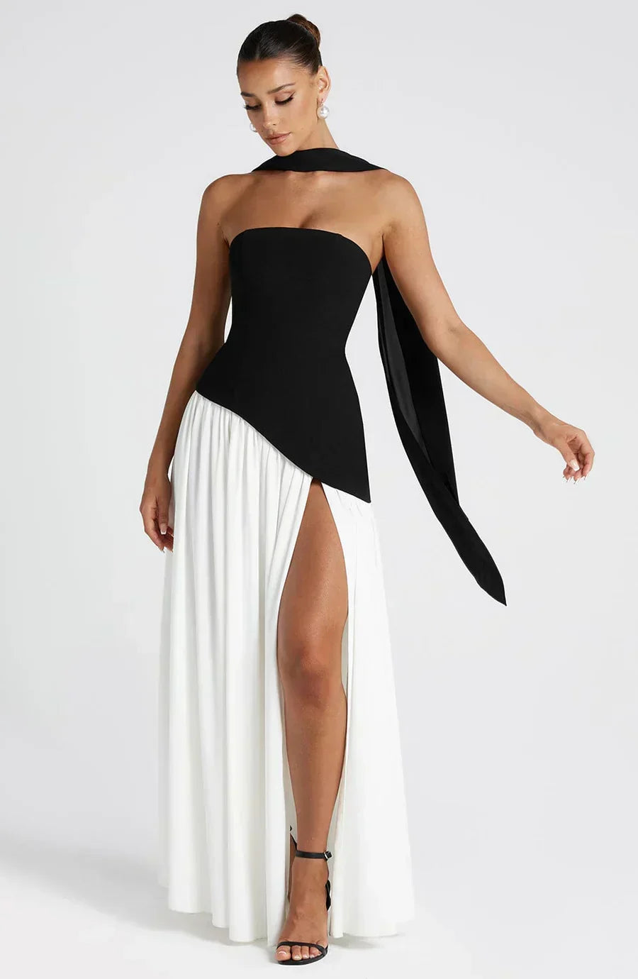 Vestido de Gala Plisado Atenas con Espalda Infinita