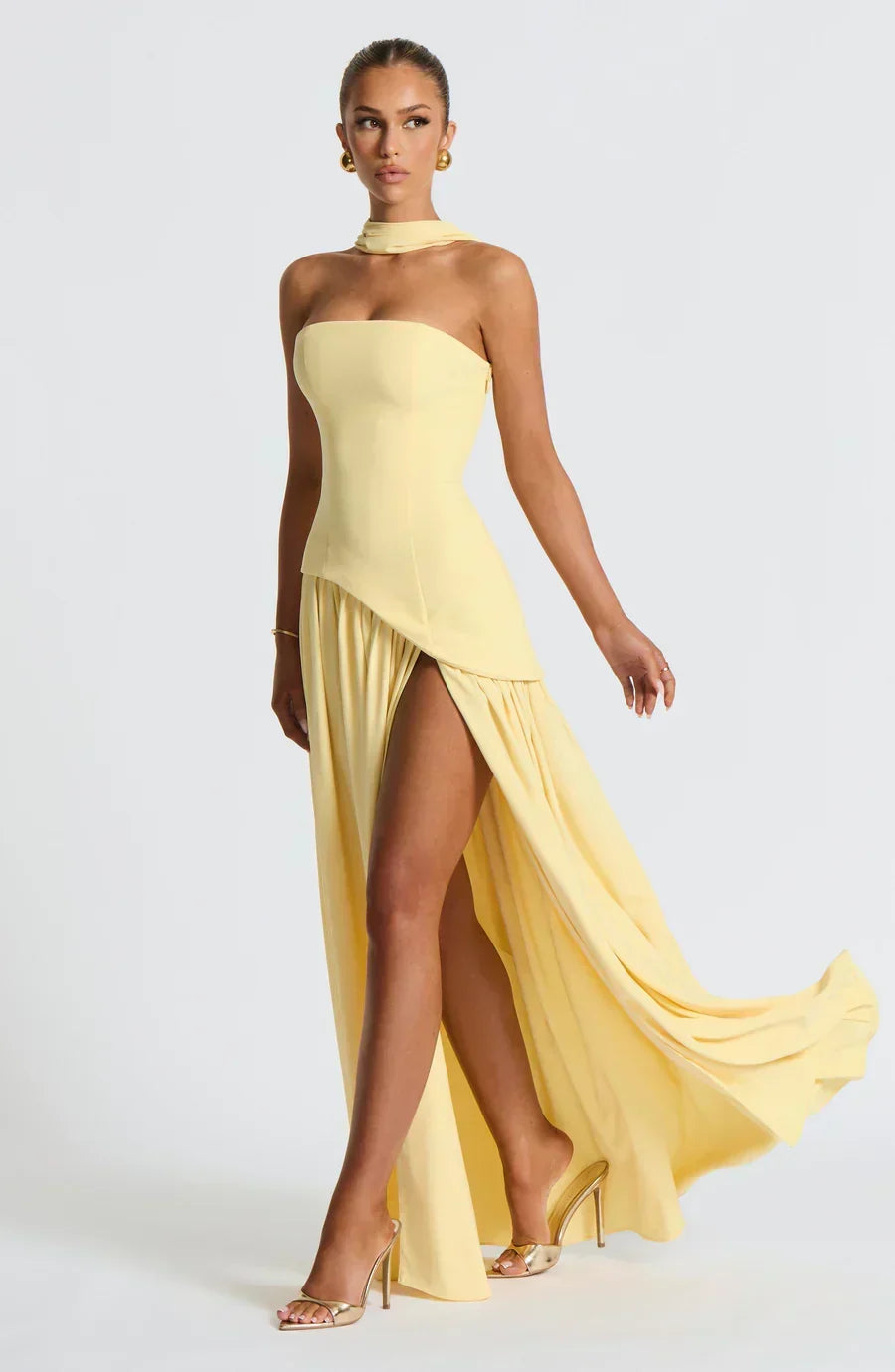 Vestido de Gala Plisado Atenas con Espalda Infinita