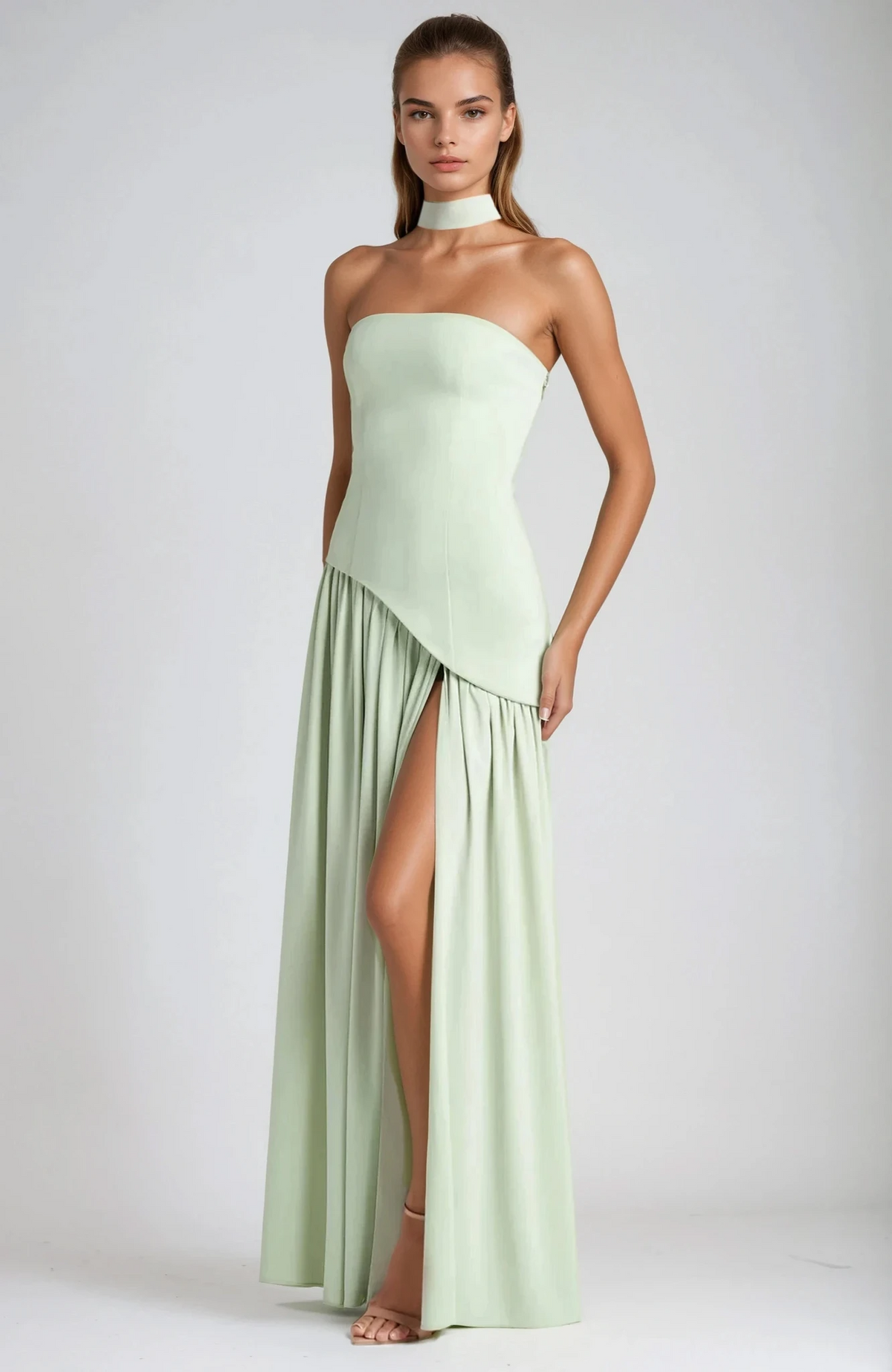 Vestido de Gala Plisado Atenas con Espalda Infinita