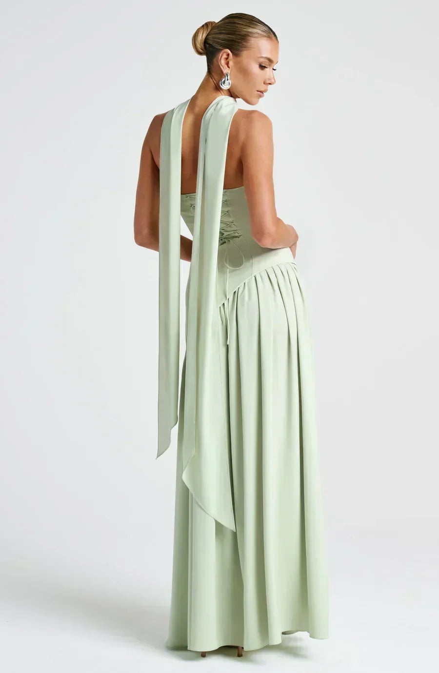 Vestido de Gala Plisado Atenas con Espalda Infinita