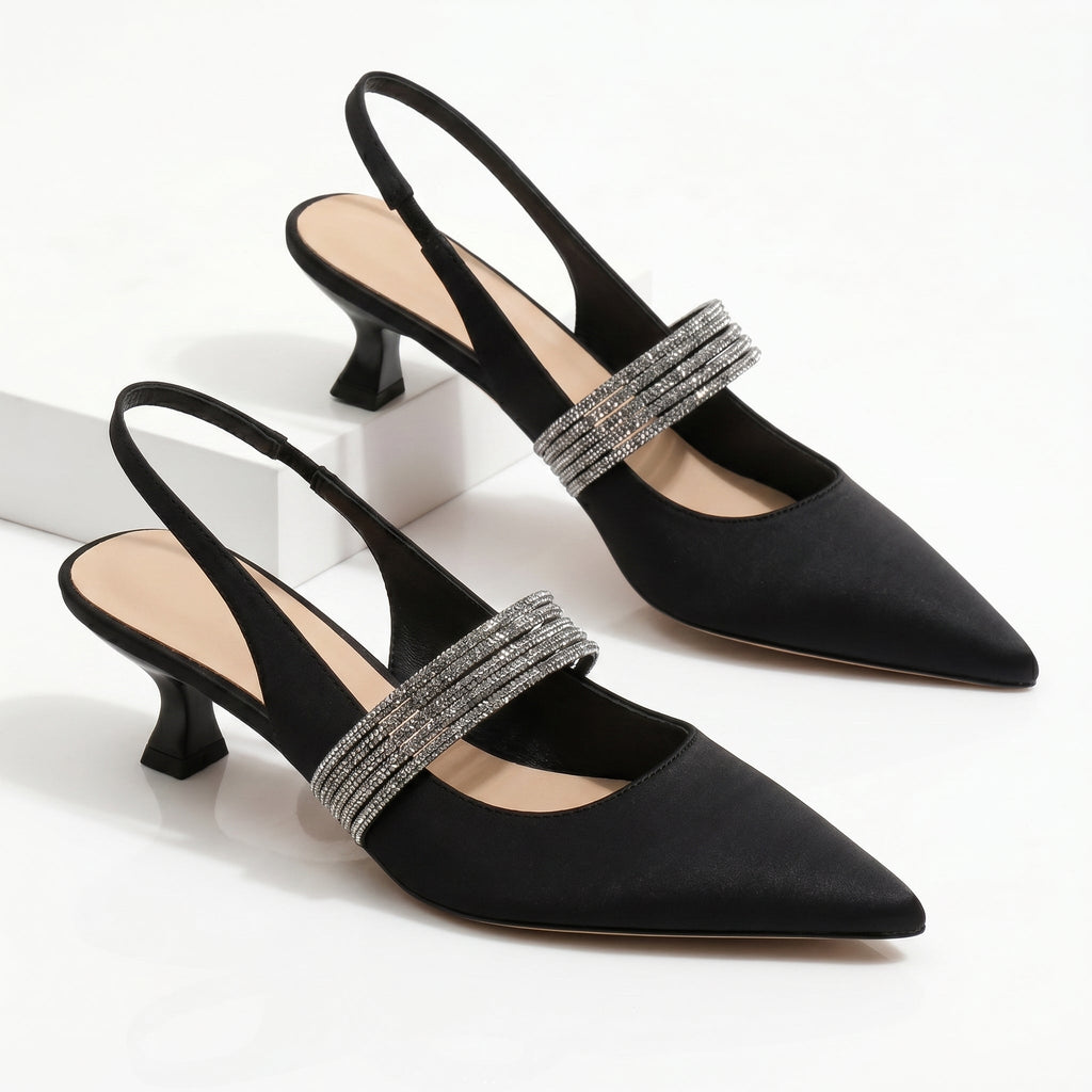 Harlow | Tacones Bajos con Cristales