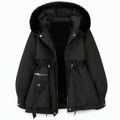 Parka Valeria negra con capucha de pelo