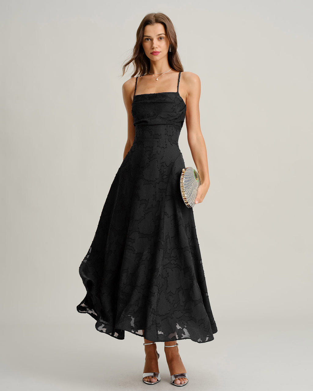 Amalia | Vestido Jacquard Slip Maxi
