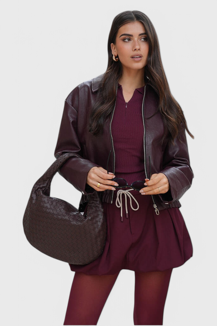 Bolso Mediano Trenzado con Detalle de Nudo